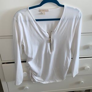 White Michael Kors Zipper shirt! 🤍